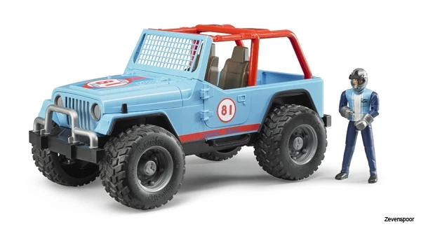 2541 Bruder Jeep Cross Country Racer Blau Mit Rennf. 1 2541 Bruder Jeep Cross Country Racer Blau Mit Rennf.