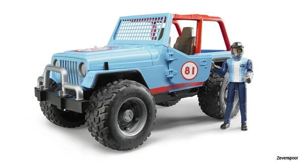 2541 Bruder Jeep Cross Country Racer Blau Mit Rennf. 2 2541 Bruder Jeep Cross Country Racer Blau Mit Rennf. - Afbeelding 2