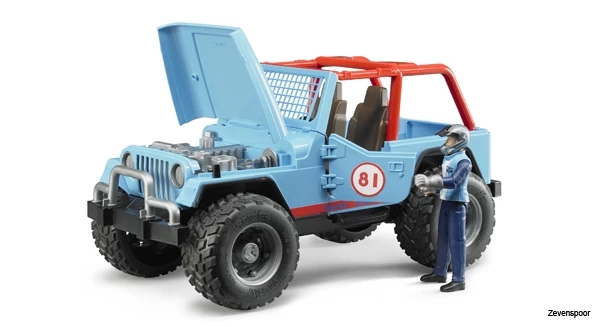 2541 Bruder Jeep Cross Country Racer Blau Mit Rennf. 3 2541 Bruder Jeep Cross Country Racer Blau Mit Rennf. - Afbeelding 3