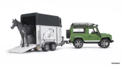 2592 Bruder Land Rover Defender+Anhänger+Pferd