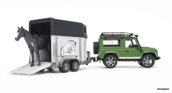 2592 Bruder Land Rover Defender+Anhänger+Pferd 1 2592 Bruder Land Rover Defender+Anhänger+Pferd