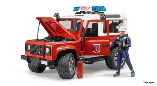 2596 Bruder Land Rover Station Wagon Feuerwehr+L&S 2 2596 Bruder Land Rover Station Wagon Feuerwehr+L&S - Afbeelding 2