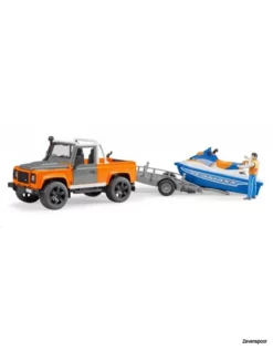 2599 Bruder Landrover Defender Pick Up Met Aanhanger En Waterscooter -Modelfiguren Verkoop 2024 BR2599 2