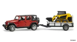 2925 Bruder JEEP Wrangler UR Mit Anhänger Und CAT Kompaktlader