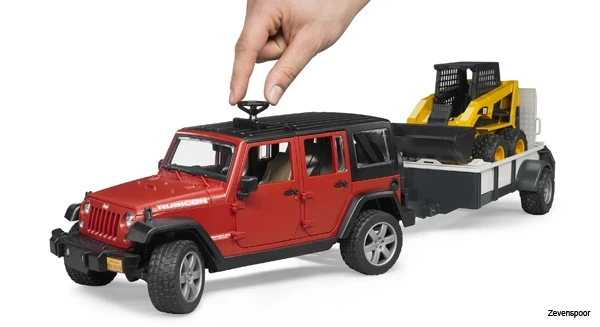 2925 Bruder JEEP Wrangler UR Mit Anhänger Und CAT Kompaktlader 4 2925 Bruder JEEP Wrangler UR Mit Anhänger Und CAT Kompaktlader - Afbeelding 4