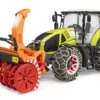 3017 Bruder Claas Axion 950+Schneeketten Und -fräse