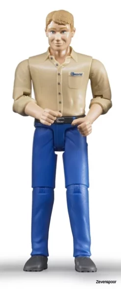 60006 Bruder Bworld Mann, Heller Hauttyp, Blaue Hose