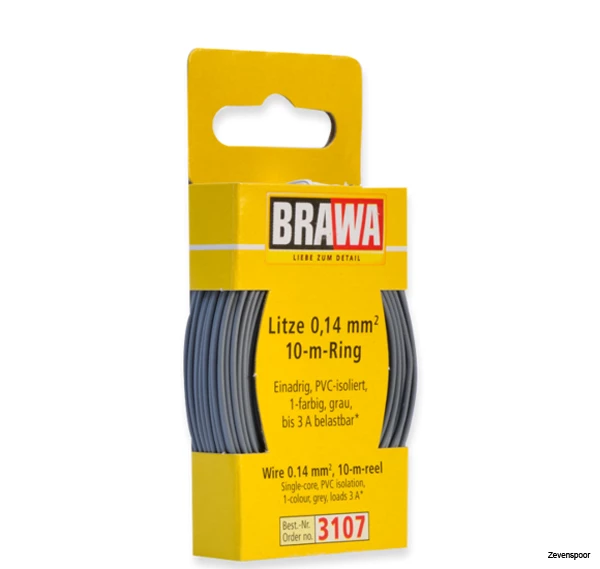 3107 Brawa Litze 0,14 Mm², 10 M Ring, Grau 1 3107 Brawa Litze 0,14 Mm², 10 M Ring, Grau