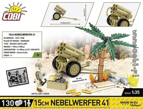 2291 Cobi Bouw Sets 15 Cm Nebelwerfer 41 2 2291 Cobi Bouw Sets 15 Cm Nebelwerfer 41 - Afbeelding 2