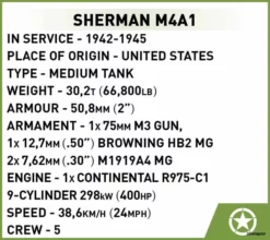 2715 Cobi WWII SHERMAN M4A1 -Modelfiguren Verkoop 2024 CO2715 4