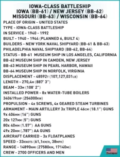 4836 Cobi WWII IOWA-CLASS BATTLESHIP- EXECUTIVE EDITION 18 4836 Cobi WWII IOWA-CLASS BATTLESHIP- EXECUTIVE EDITION -Modelfiguren Verkoop 2024 CO4836 8
